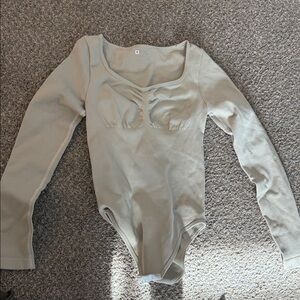 Stylish Cream Long Sleeve Women's Bodysuit